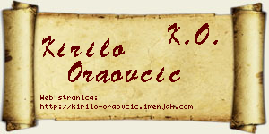 Kirilo Oraovčić vizit kartica